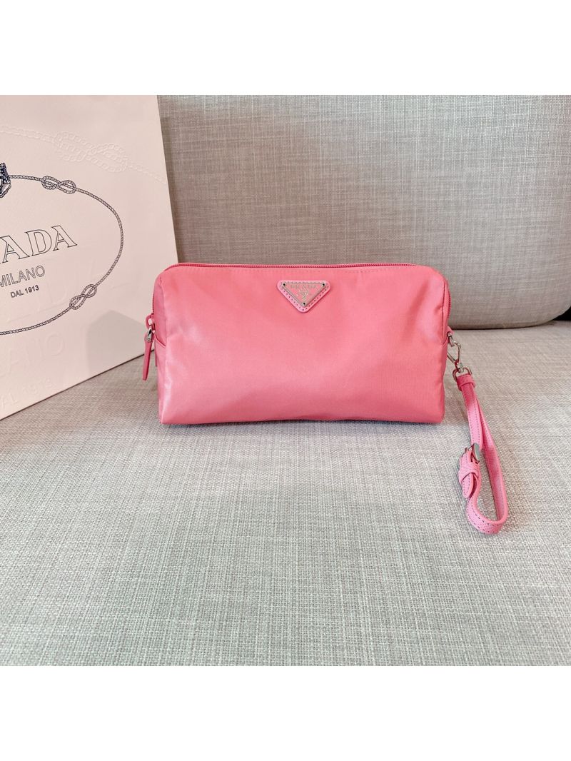Prada Fabric Cosmetic Pouch 1NE693 Begonia Pink
