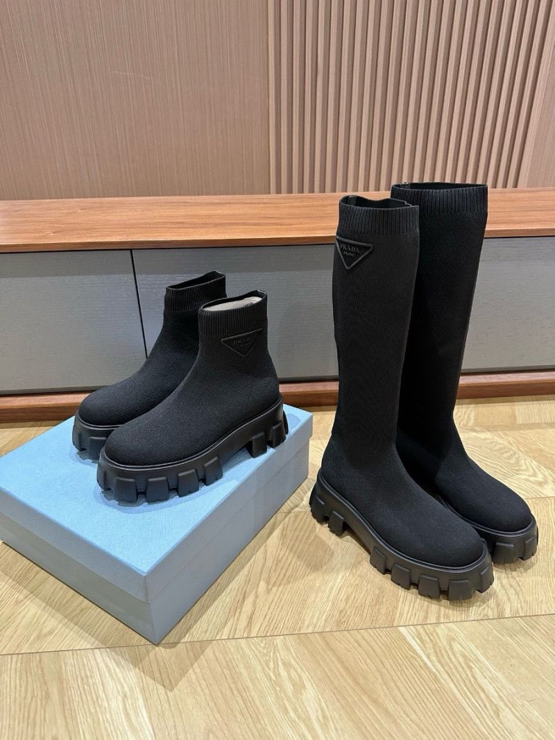 Prada Monolith knit Boots 55mm 1W116N