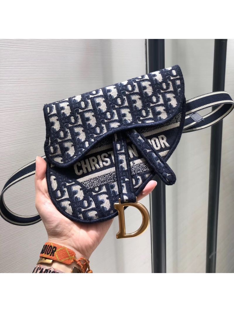 Dior Blue Saddle Dior Oblique Pouch Belt S5632