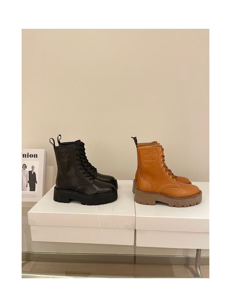 Celine Bulky Laced Up Boot In Calfskin 345553190C