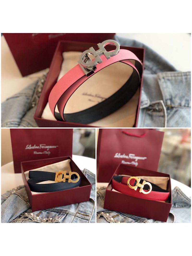 Ferragamo Adjustable and Reversible Gancini Grained Leather Belt