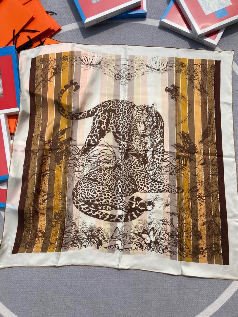 Hermes Jungle Love Scarf H003369 Brown