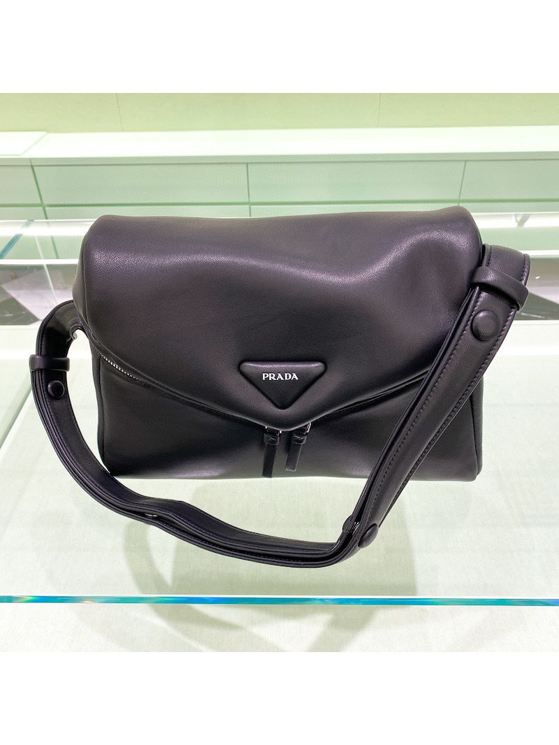 Prada Signaux Bag Padded Nappa Leather 1BC165 Black