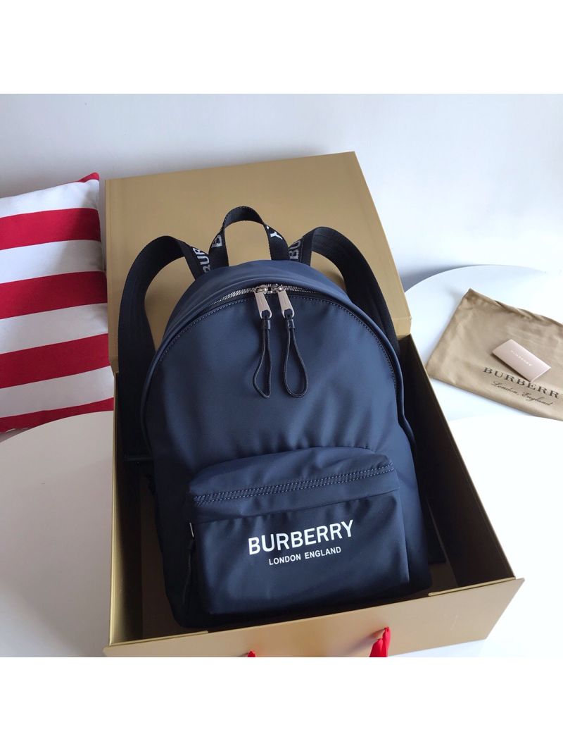 Burberry Logo Print ECONYL® Backpack Navy 