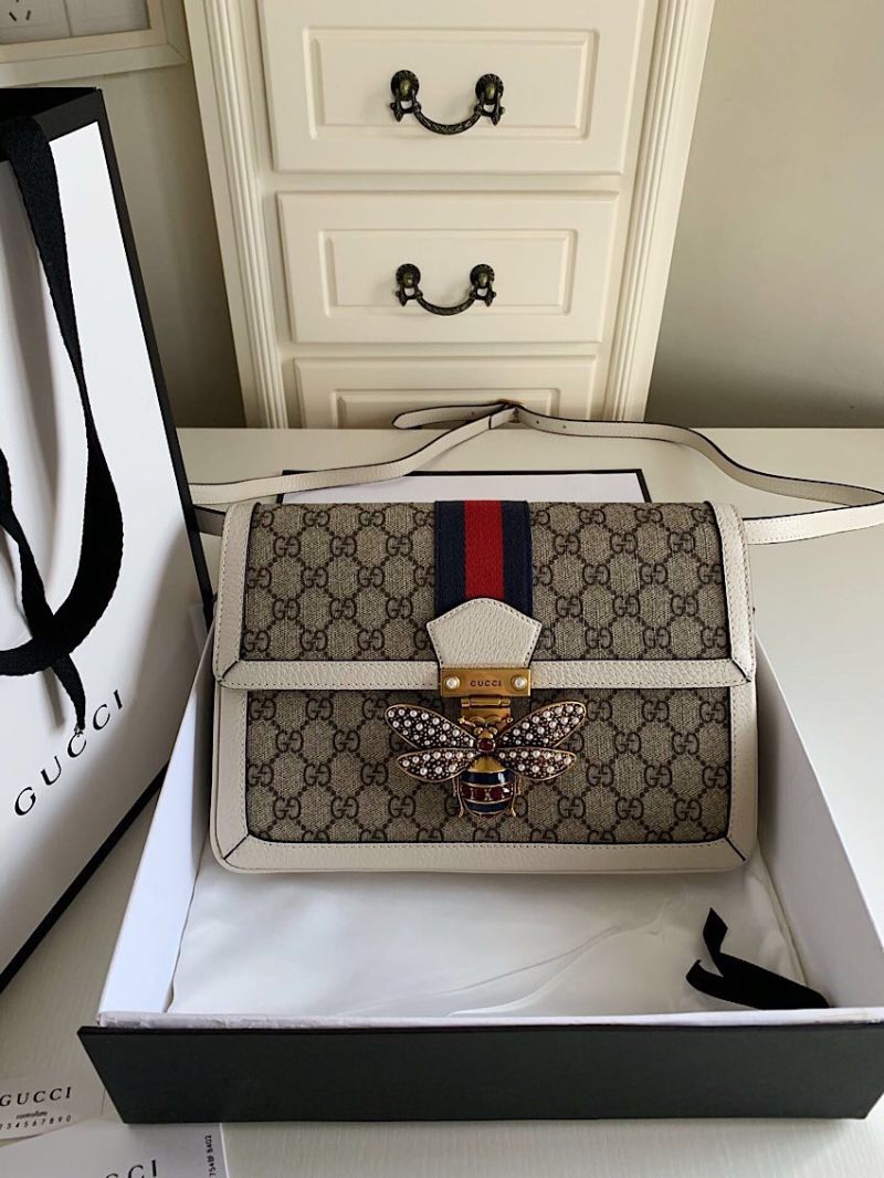 Gucci Queen Margaret GG Supreme medium shoulder bag 524356 White