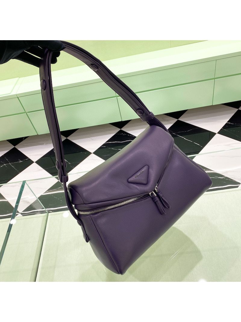Prada Signaux Bag Padded Nappa Leather 1BC165 Violet