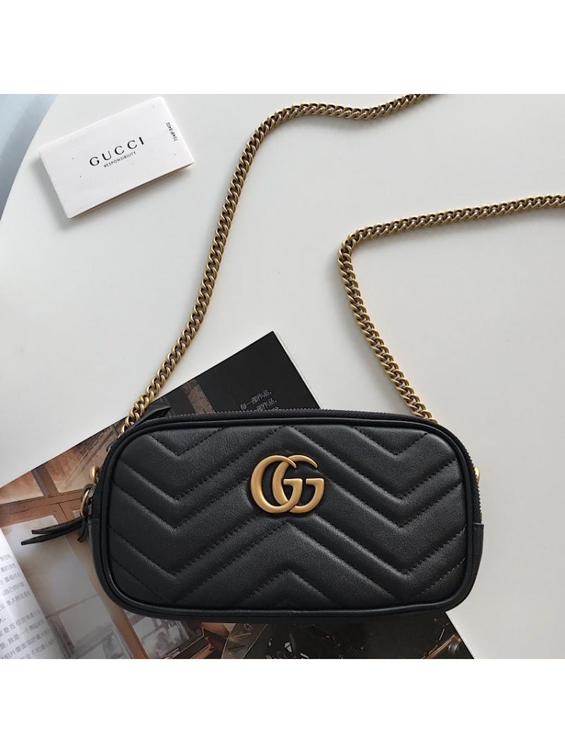 Gucci GG Marmont Mini Chain Bag 546581 Black