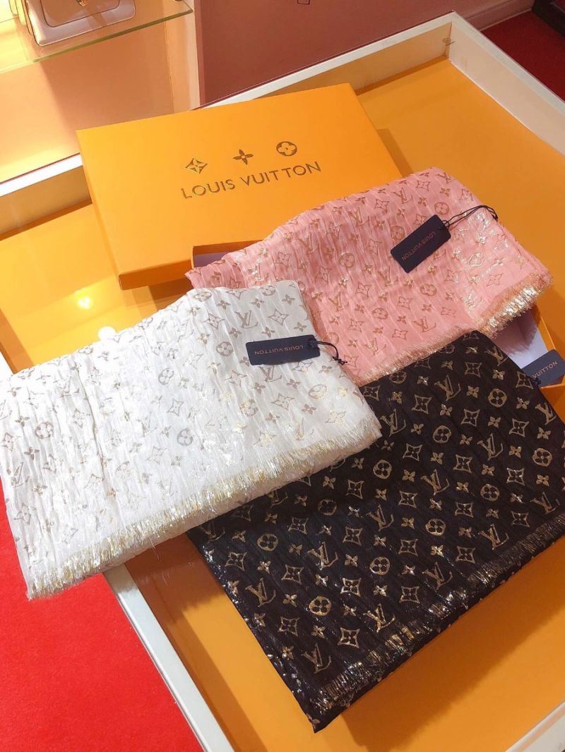 Louis Vuitton LV Monogram So Glitter Stole M73938 Black