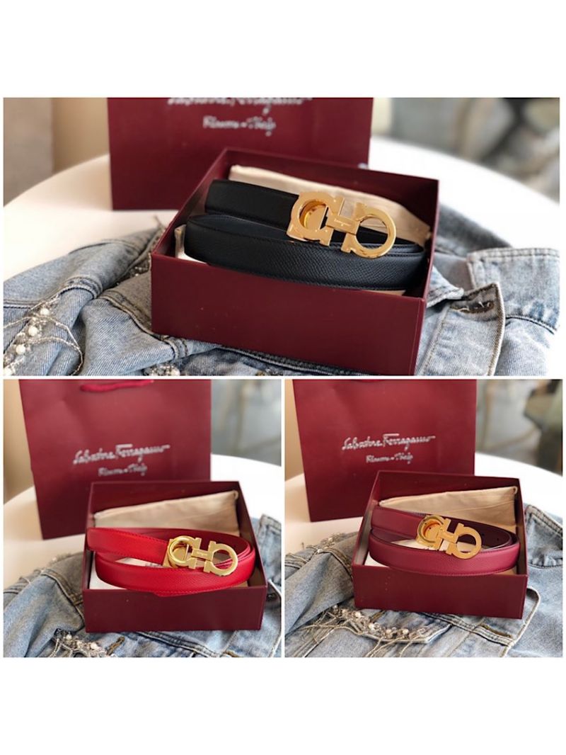 Ferragamo Adjustable and Reversible Gancini Leather Belt Type 2