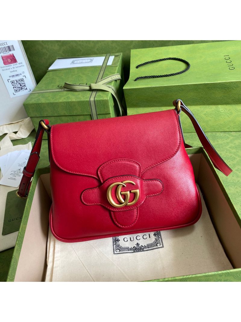 Gucci Small Messenger Bag With Double G 648934 Red