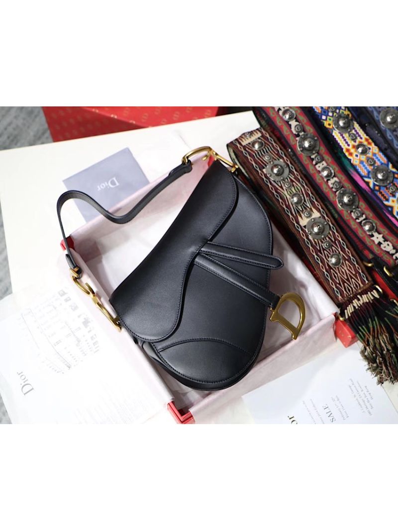 Dior Saddle Bag in Calfskin Black