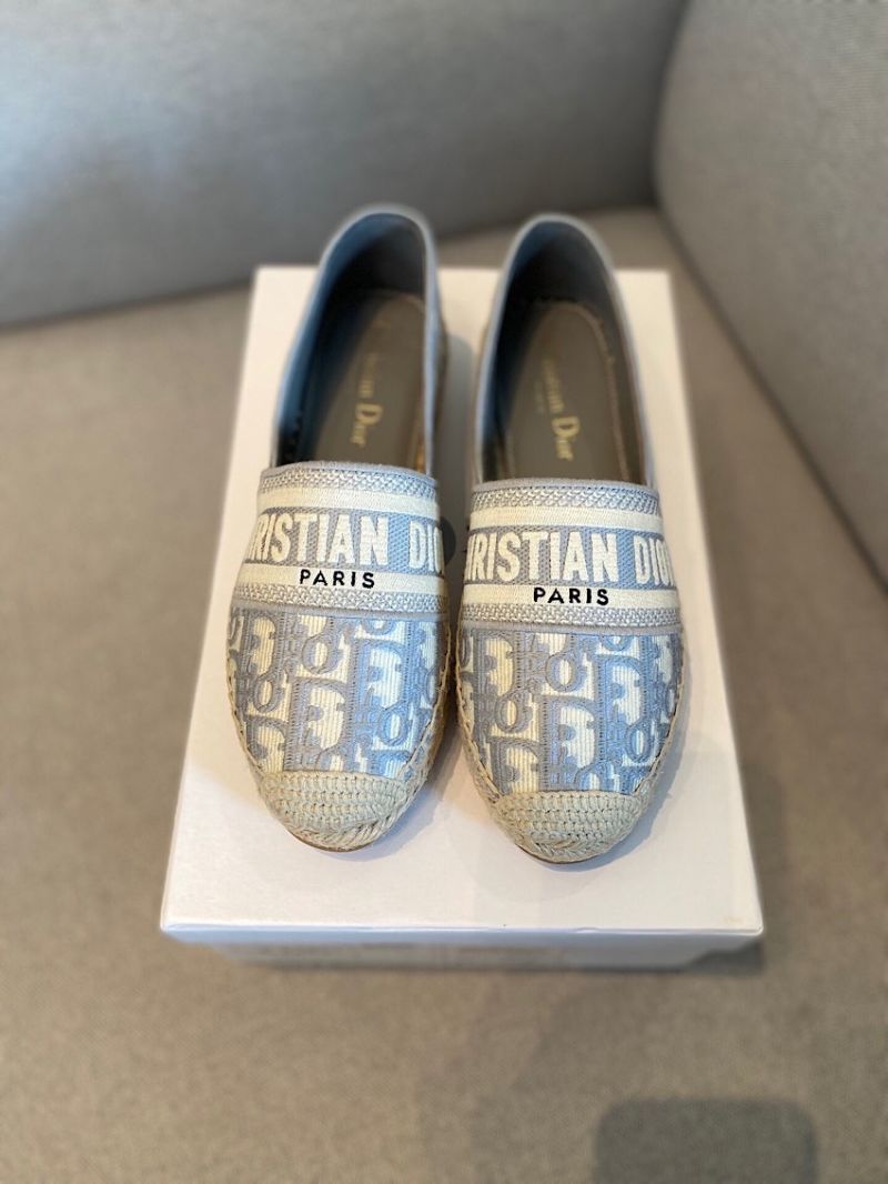 Dior Granville Espadrille Gray Oblique Embroidered