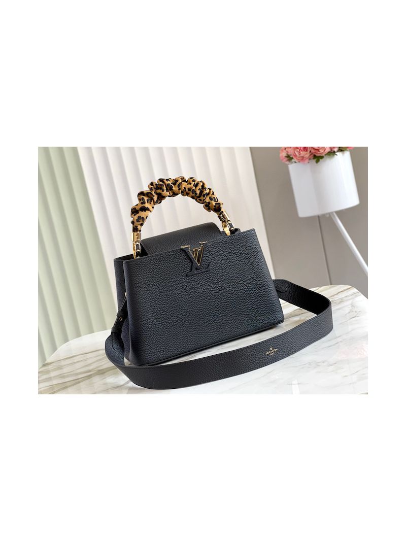 Louis Vuitton LV Capucines Mini BB MM with Scrunchie Handle M58732 Black