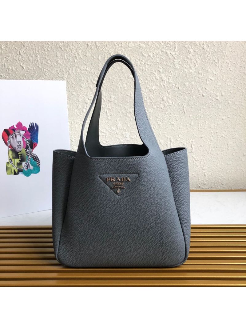 Prada Leather Handbag 1BG335 Dark Grey