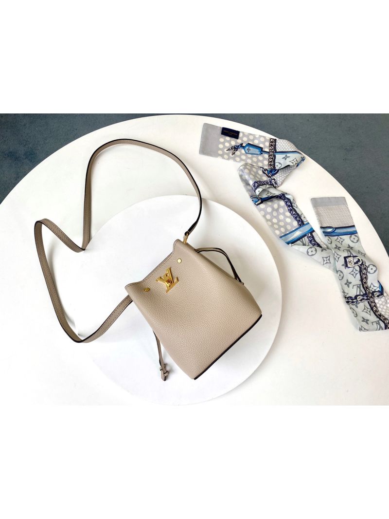 Louis Vuitton LV Nano Lockme Bucket Bag M69205 Greige