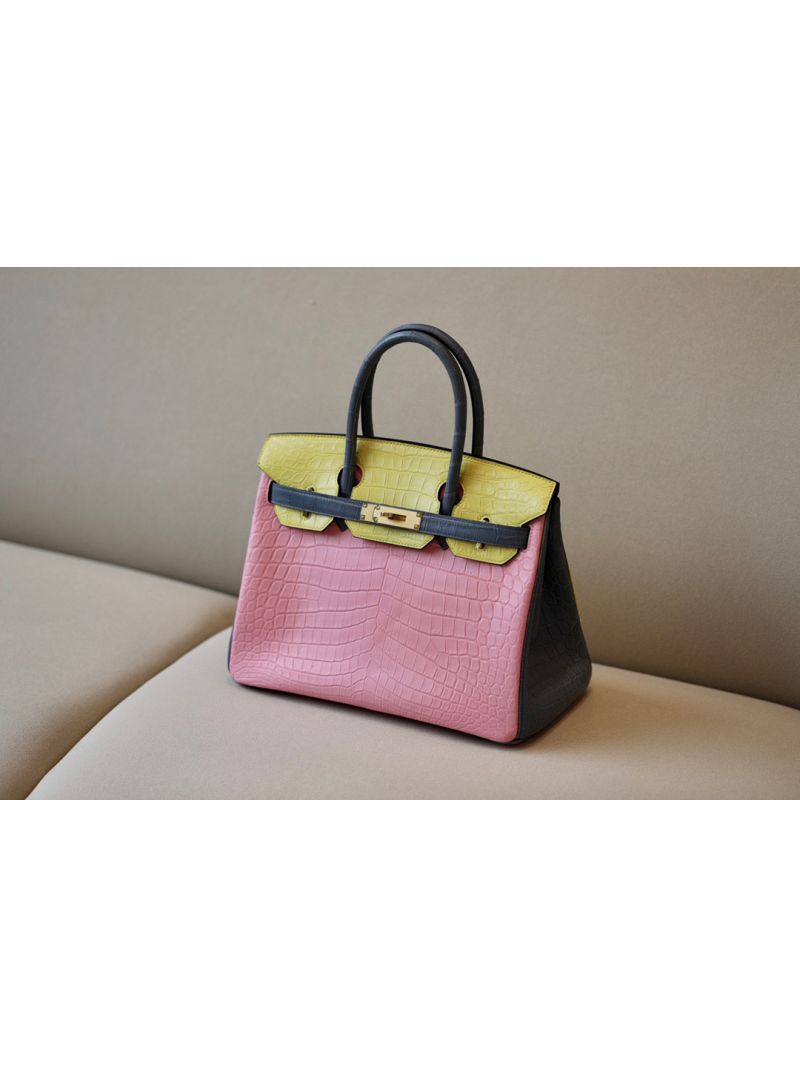 Hermes Birkin Matte Alligator Leather tri-Color 3q 1z j7