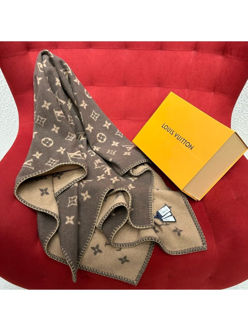 Louis Vuitton LV Monogram Double-Sided Wool-Cashmere Blanket Brown – Timeless Luxury