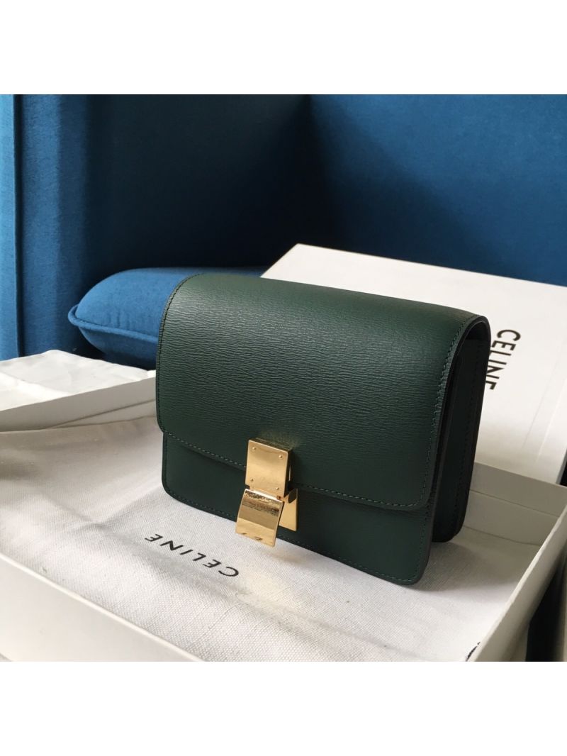 Celine Classic Box Bag in Calfskin with Cork Effect Amazone