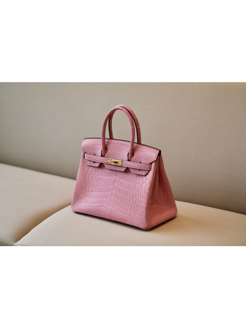 Hermes Birkin Matte Alligator Leather 3Q Rose Sakura