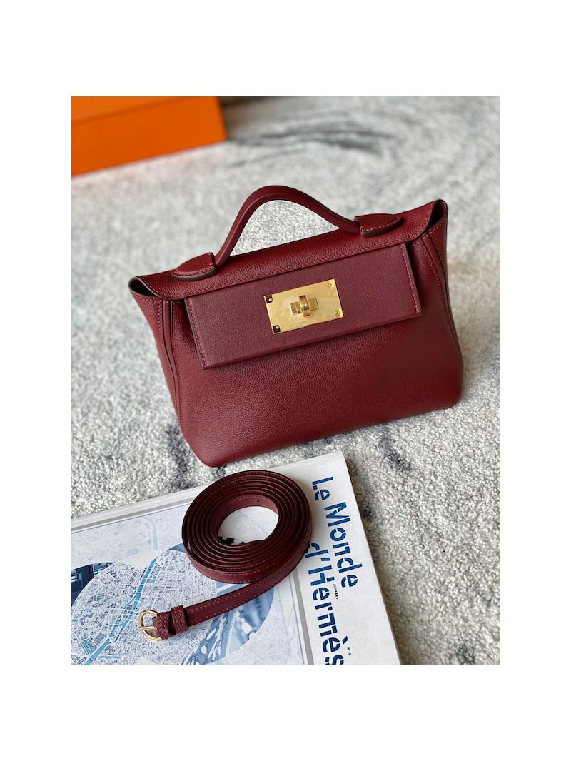Hermes 24/24 - 21 Bag Evercolor with Swift Calfskin in Rough H