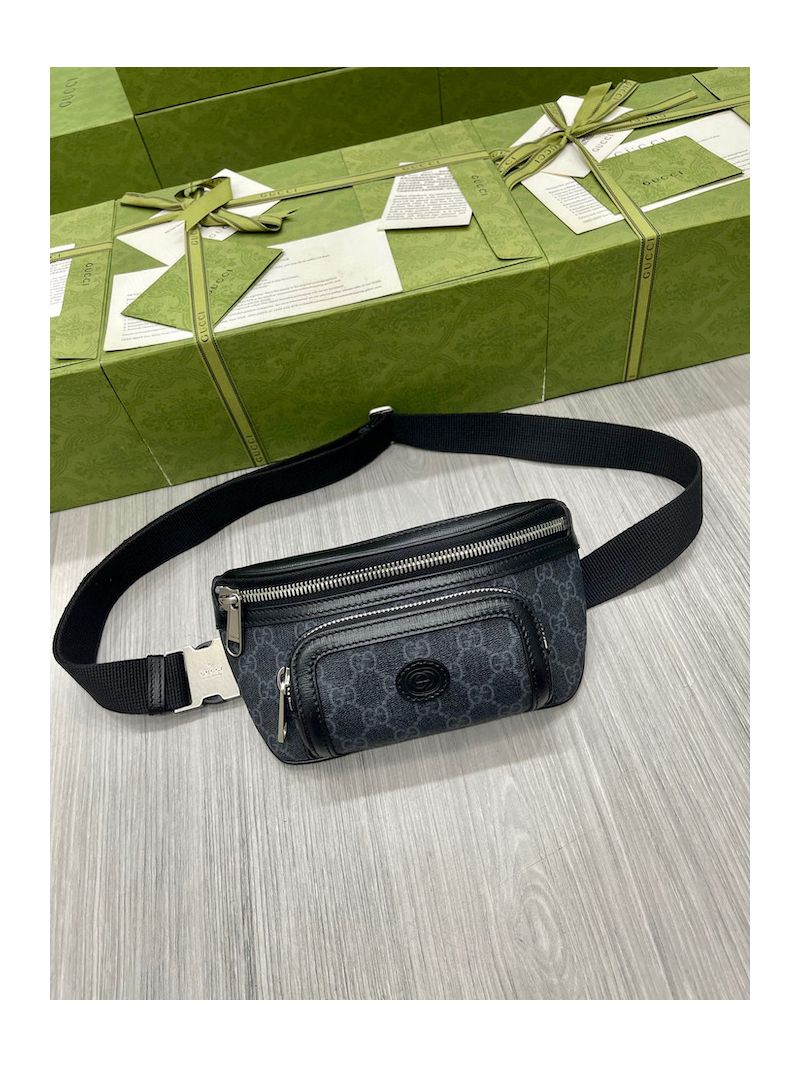 Gucci Belt Bag With Interlocking G 682933 Black GG Supreme