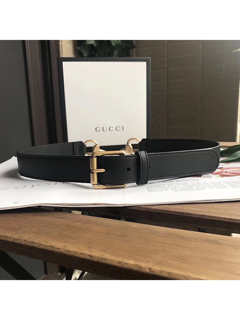 Gucci Leather belt with Horsebit 488939