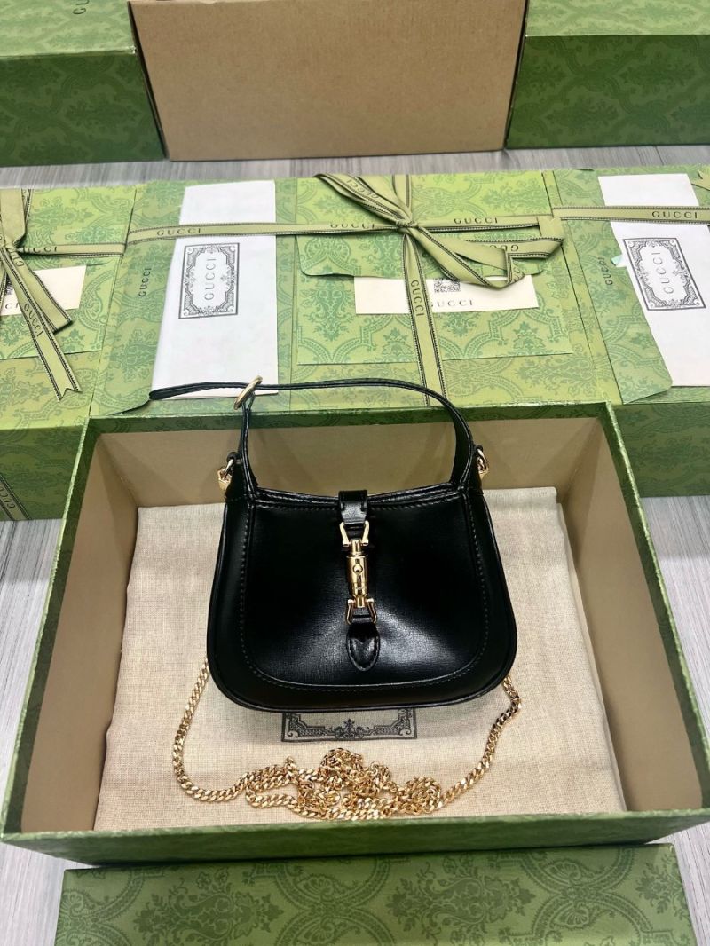 Gucci 1961 Jackie Super Mini Bag Leather 760249 Black