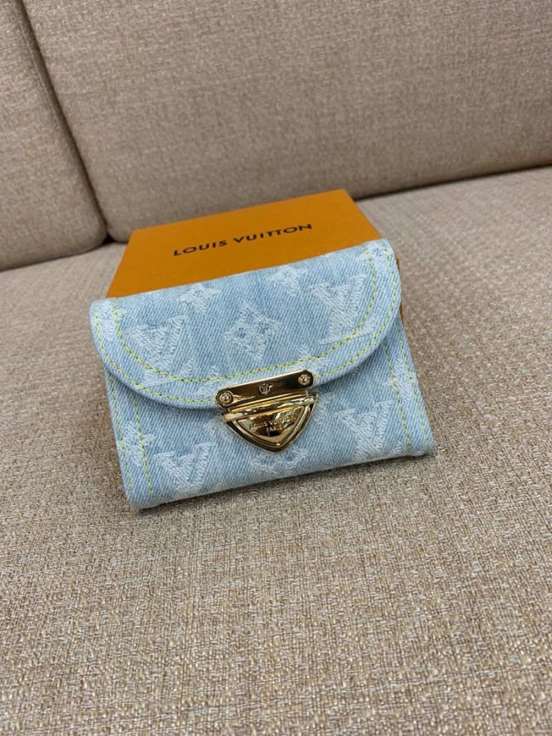 Louis Vuitton New LV Remix Victorine Wallet M82959 Monogram Denim Skyblue