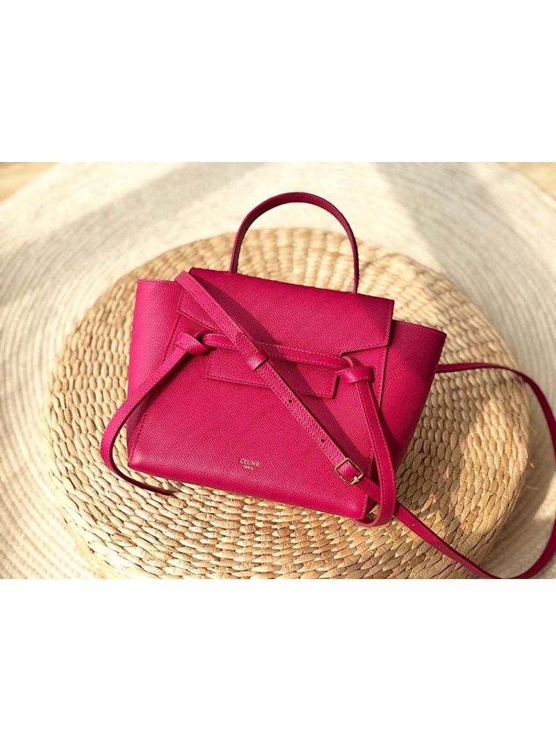 Celine Nano Belt Bag Pink Grained Calfskin 185003