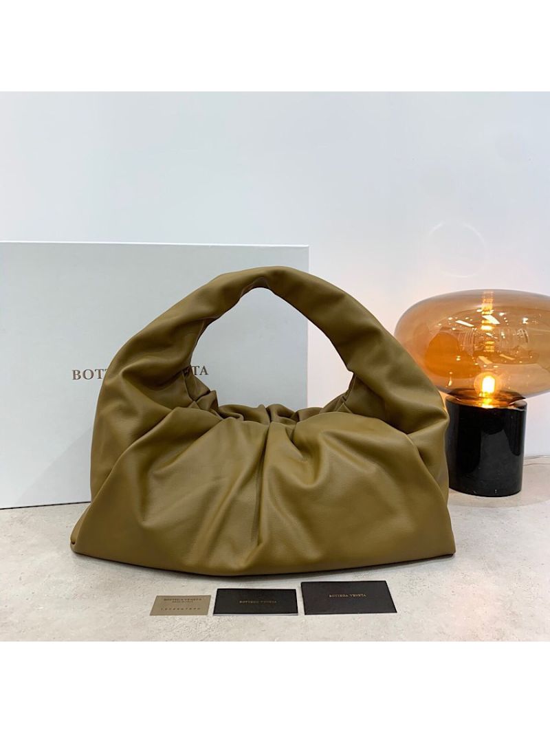 Bottega Veneta BV Large The Shoulder Pouch in Supple Calfskin 607984 Olive Green