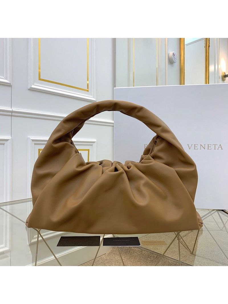 Bottega Veneta BV Large The Shoulder Pouch in Supple Calfskin 607984 Camel