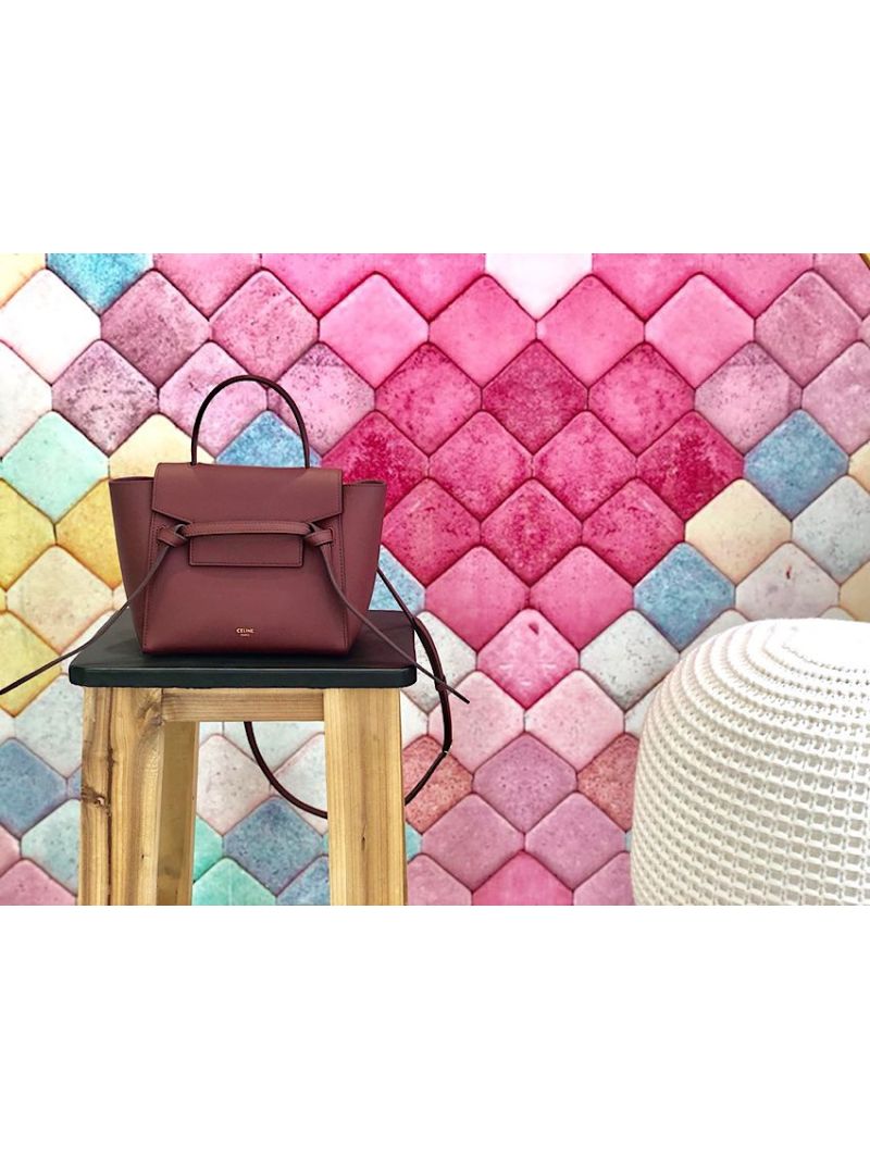 Celine Nano Belt Bag Burgundy Grained Calfskin 185003