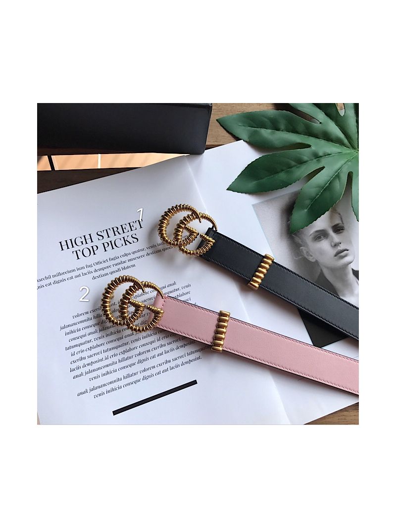 Gucci Leather belt with torchon Double G buckle ‎524103