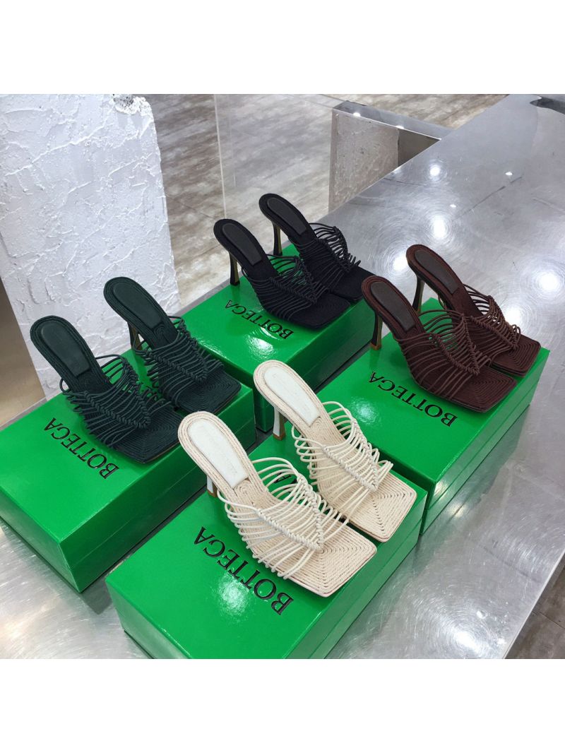 Bottega Veneta BV Stretch Sandals Raffia Mule 651386