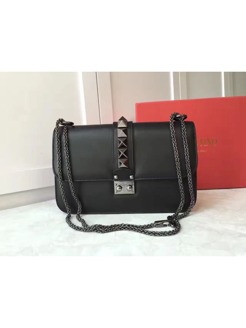 Valentino Garavani Chain Cross Body Bag Black with Black Studs