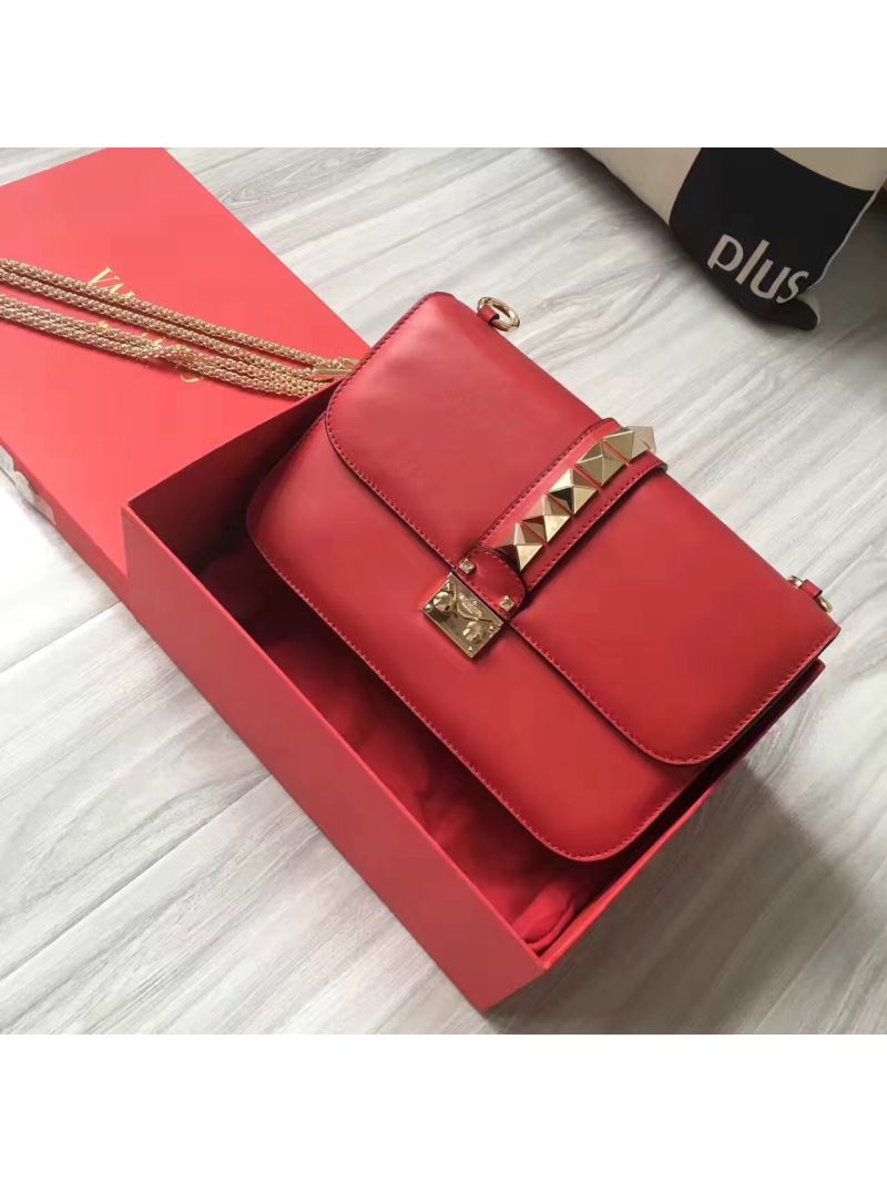 Valentino Garavani Chain Cross Body Bag Red