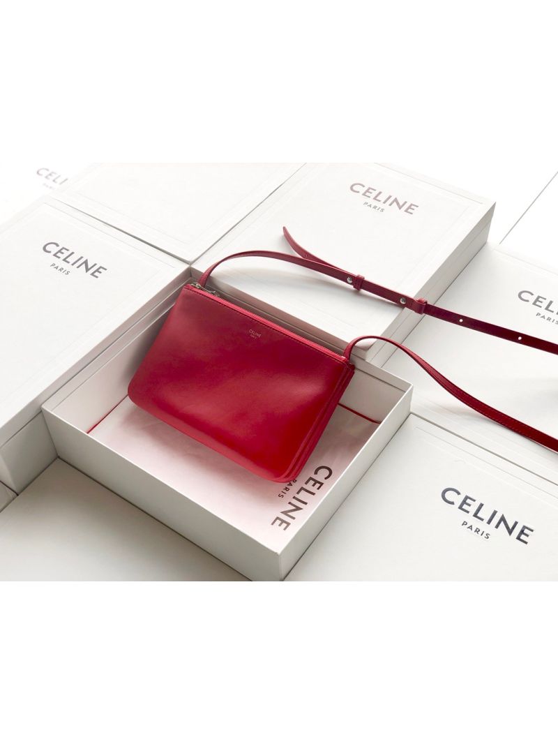 Celine Trio Bag in Smooth Lambskin 187603 Red