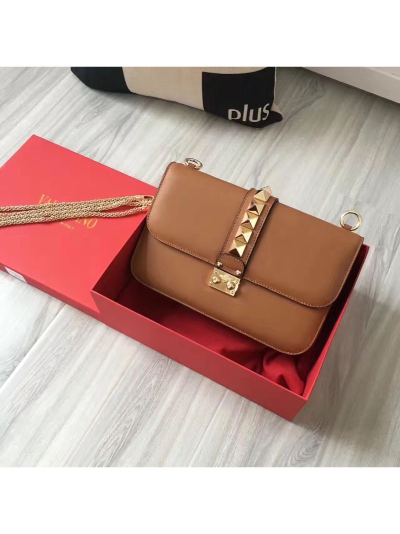 Valentino Garavani Chain Cross Body Bag Brown