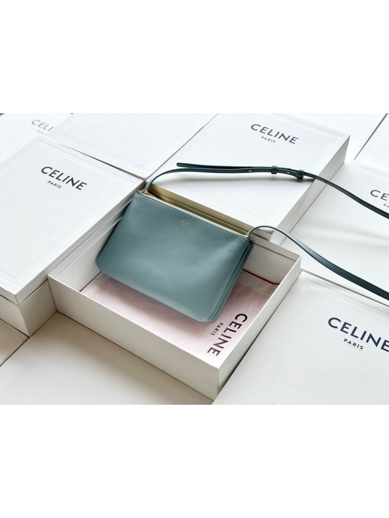 Celine Trio Bag in Smooth Lambskin 187603 Medium Grey