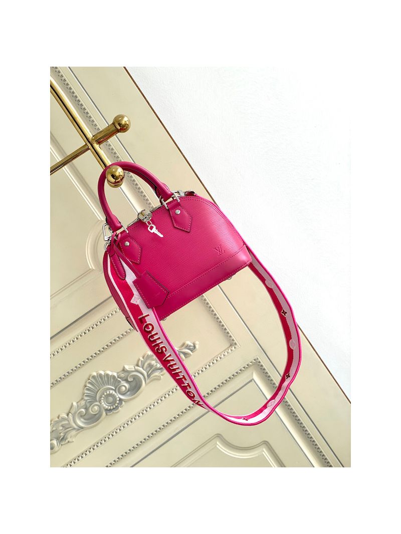 Louis Vuitton LV Alma BB Epi Leather with Jacquard Strap M58706 Pink