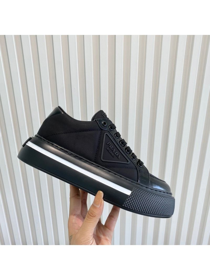 Prada Macro Re-nylon And Brushed Leather Sneakers 1E661M Black