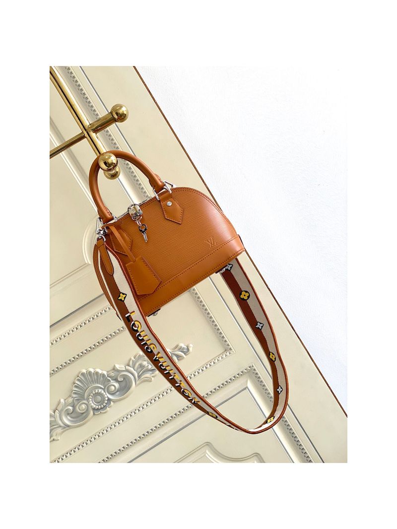 Louis Vuitton LV Alma BB Epi Leather with Jacquard Strap M58706 Honey Gold