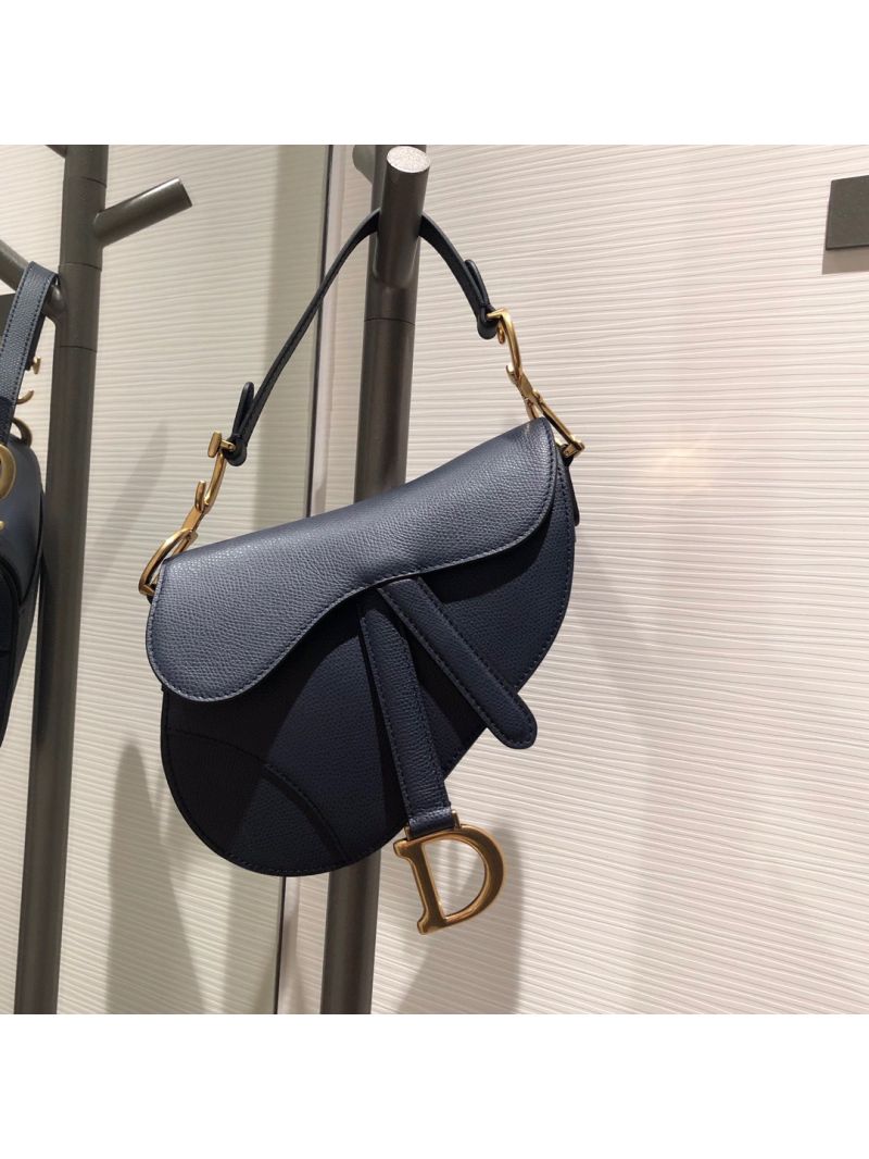 Dior Saddle Bag in Grained Calfskin Blue