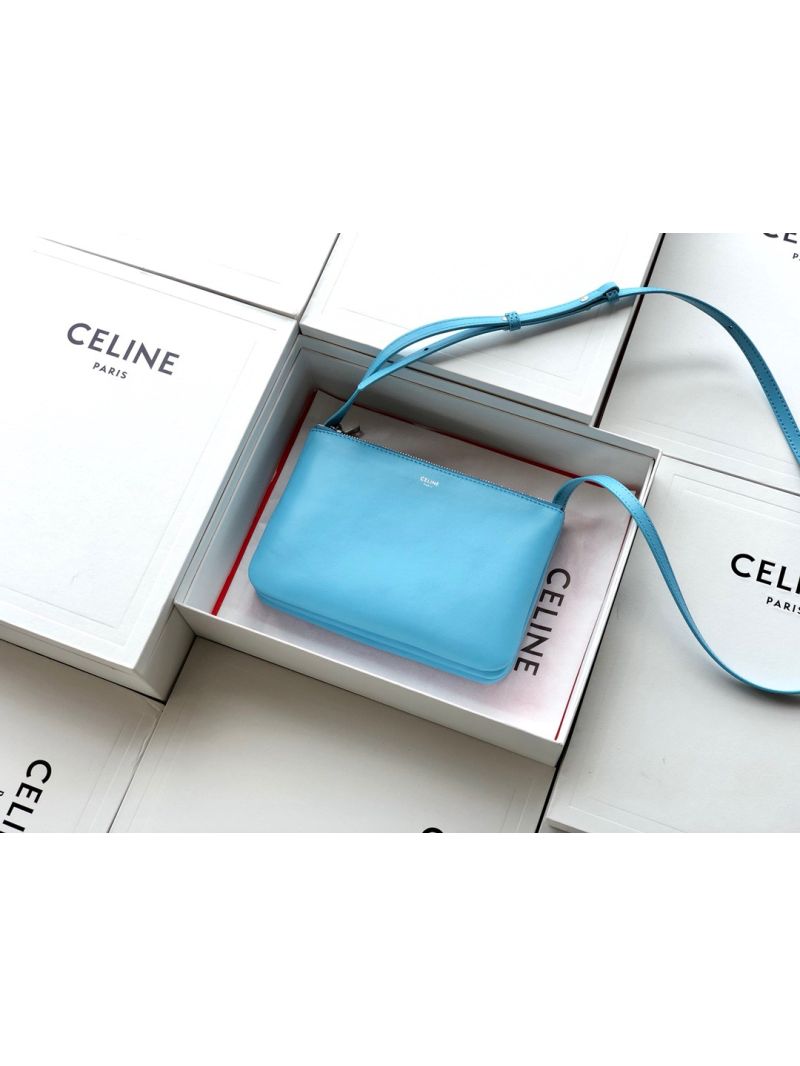 Celine Trio Bag in Smooth Lambskin 187603 Slate Blue