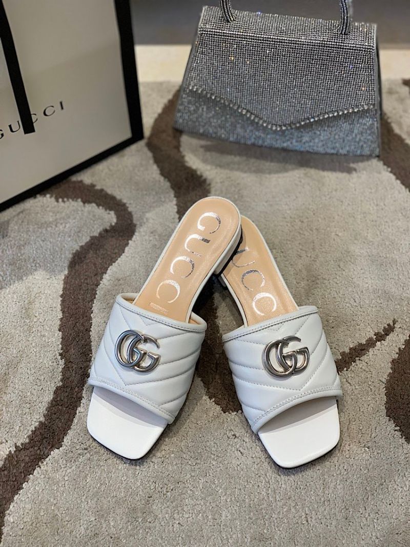 Gucci Women's Slide w Double G 629730 White