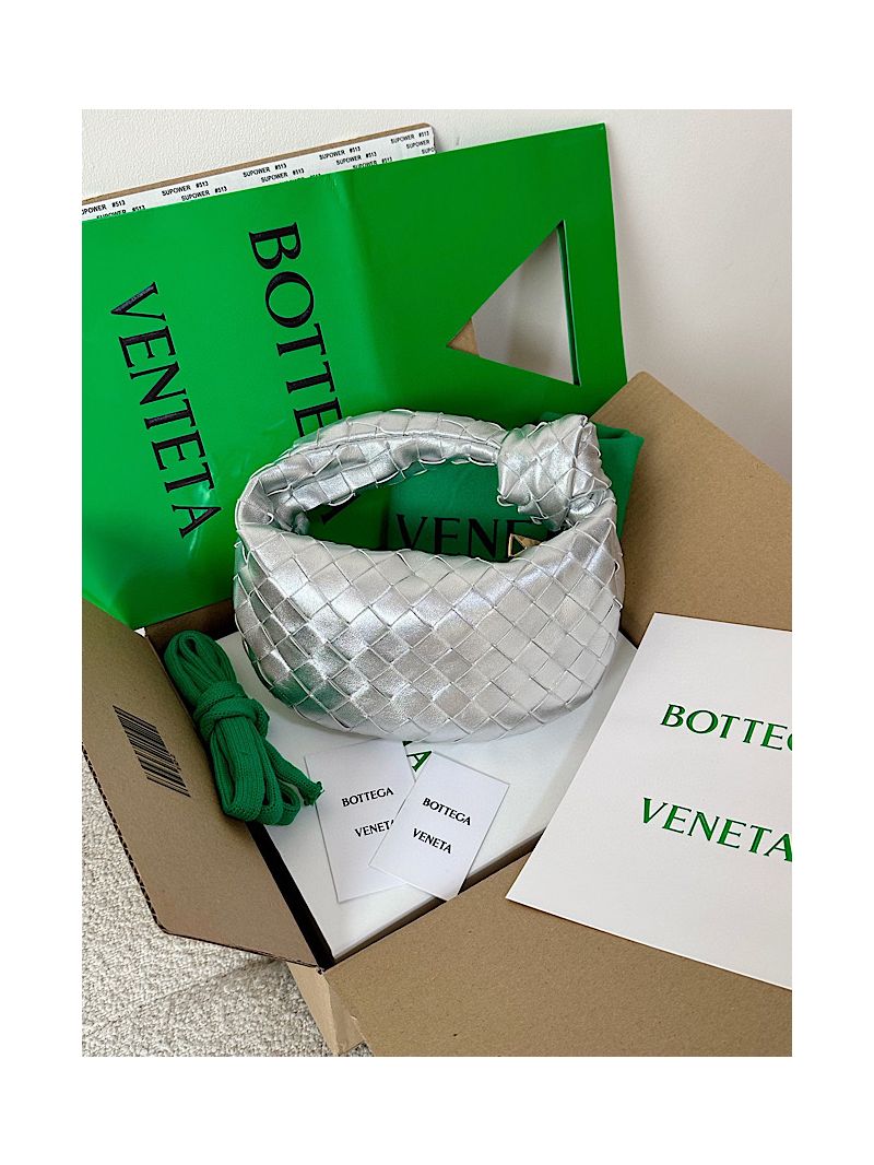 Bottega Veneta BV Mini Jodie 609409 Metallic Silver