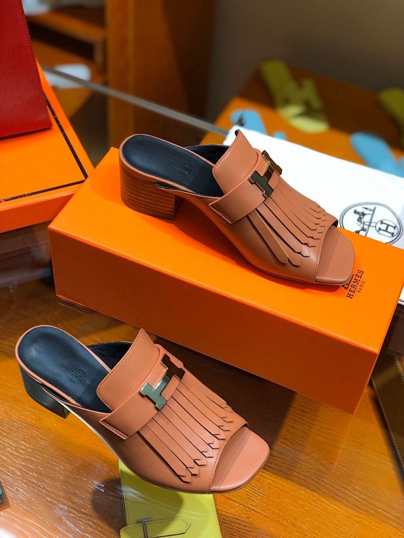 Hermes Alma Sandal 2.2'' Heel H201094 Brownish Red