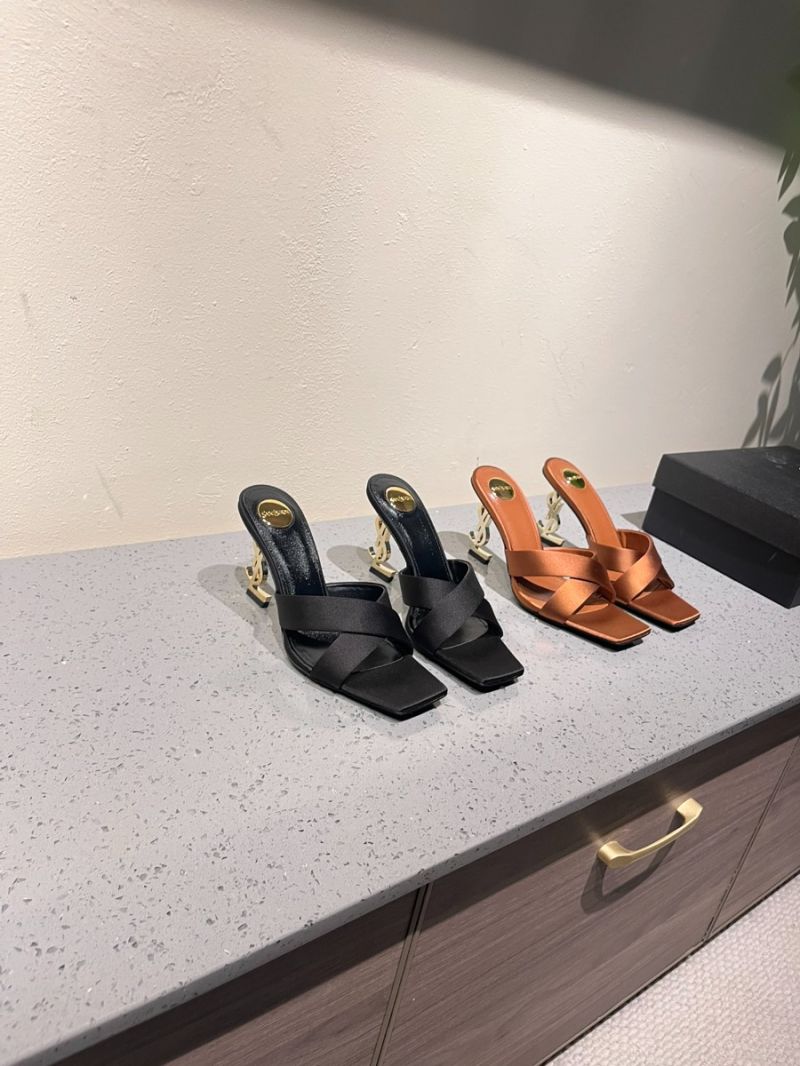 YSL Saint Laurent Opyum Mules In Satin Crepe 85mm heel 8189319