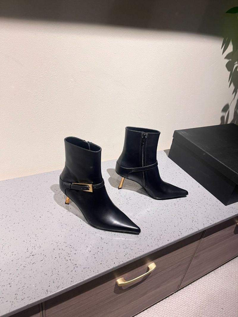 Saint Laurent YSL LEE Booties In Black Calf Leather 7.5cm 806645