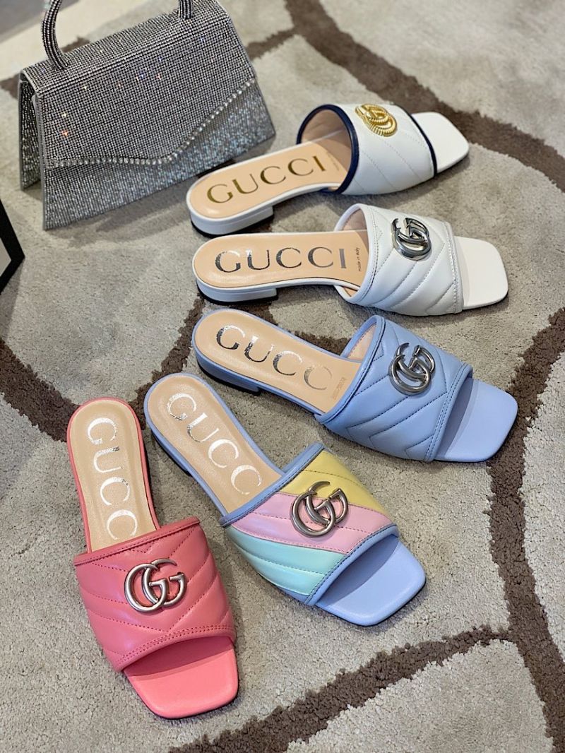 Gucci Women's Slide w Double G 629730 Multicolor